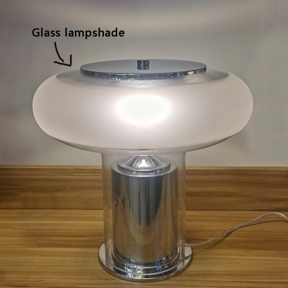 Lampada da comodino, lampade da comodino in vetro con paralume trasparente, E14 piccola illuminazione domestica con filo