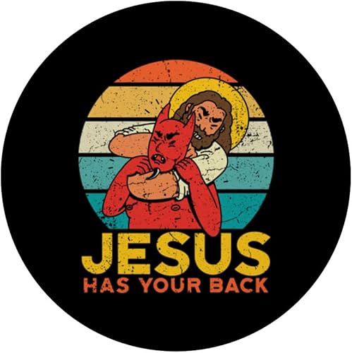 Miniatura 3 de Jesús tiene tu espalda Jiu Jitsu Retro Christian Funny Meme PopSockets PopGrip intercambiable