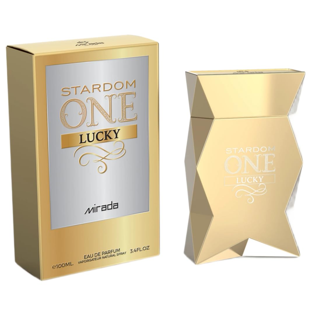 MIRADA Stardom One Lucky, Men’s Eau de Parfum (EDP) 3.4 FL. Oz (100ml), Men’s Perfume with Notes of Plum, Grapefruit, Bergamot, Ozonic Notes, Jasmine, Orange Blossom, Hazelnut, Honey, Cedar