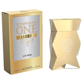 MIRADA Stardom One Lucky, Mens Eau de Parfum EDP 3.4 FL. Oz 100ml, Mens Perfume with Notes of Plum, Grapefruit, Bergamot, Ozonic Notes, Jasmine, Orange Blossom, Hazelnut, Honey, Cedar