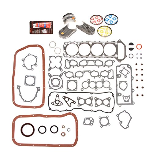 Evergreen Engine Rering Kit FSBRR3005AEVE Compatible With 89-97 Nissan 240SX D21 Pickup KA24E Full Gasket Set, Standard Size Main Rod Bearings, Standard Size Piston Rings