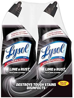 Lysol Toilet Bowl Cleaner with Lime and Rust Remover, 2 x 24 oz
