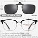 CAXMAN Polarized Clip-on Flip Up Metal Clip Rimless Sunglasses, Lightweight, Black Lens 59 * 42mm