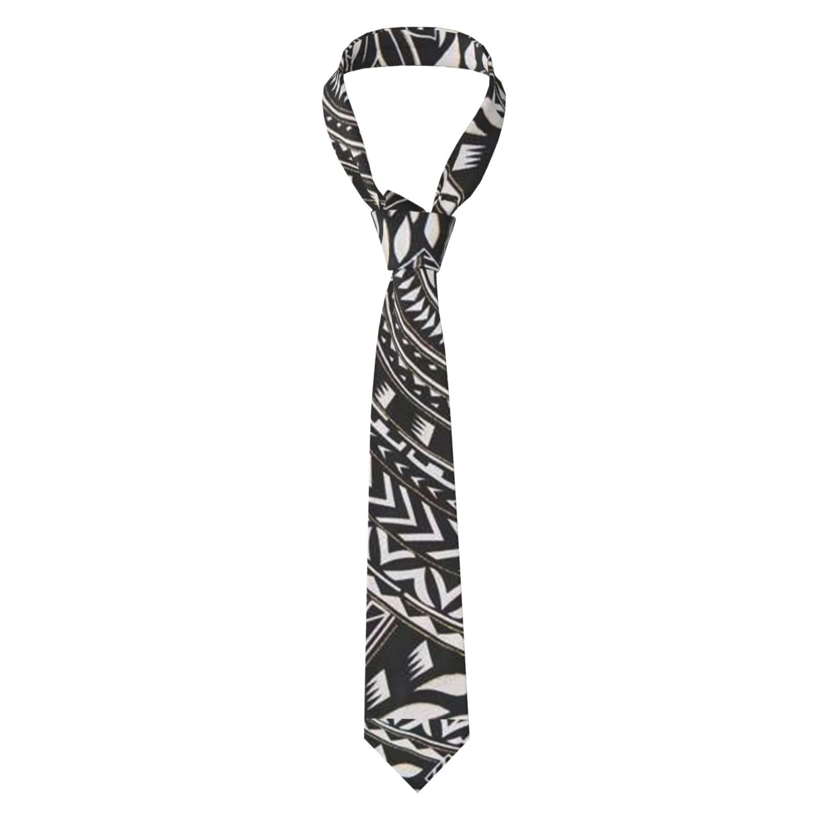 SMAZDFXX Polynesian Hawaiian Samoan Tribal Ties Man Womans Neckties For Halloween Thanksgiving Ties