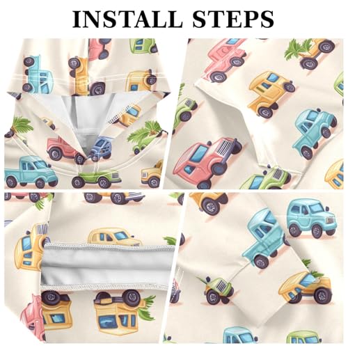 KLL Cartoon Trucks Motorcyles Boys And Girls Sweatshirts Crewneck Pullover Top Streetwear Kangaroo Pocket3