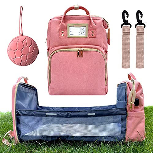 Multi Purpose Diaper Bag Backpack with Changing Station, Free Pacifier Holder Included!!! Changing Pad, USB, Stroller Straps, Insulated Pocket for Milk Bottles, Waterproof Travel Bookbag Size