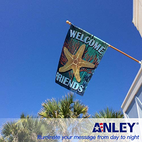 Anley 56" Pine Wooden House Flagpole - For Sleeve House Flags (28" X 40") - Wood Flag Pole With Tangle Free Design, Rotating Rings And Anti-Wrap Tube -Flag And Flagpole Holder Not Included #TOP1