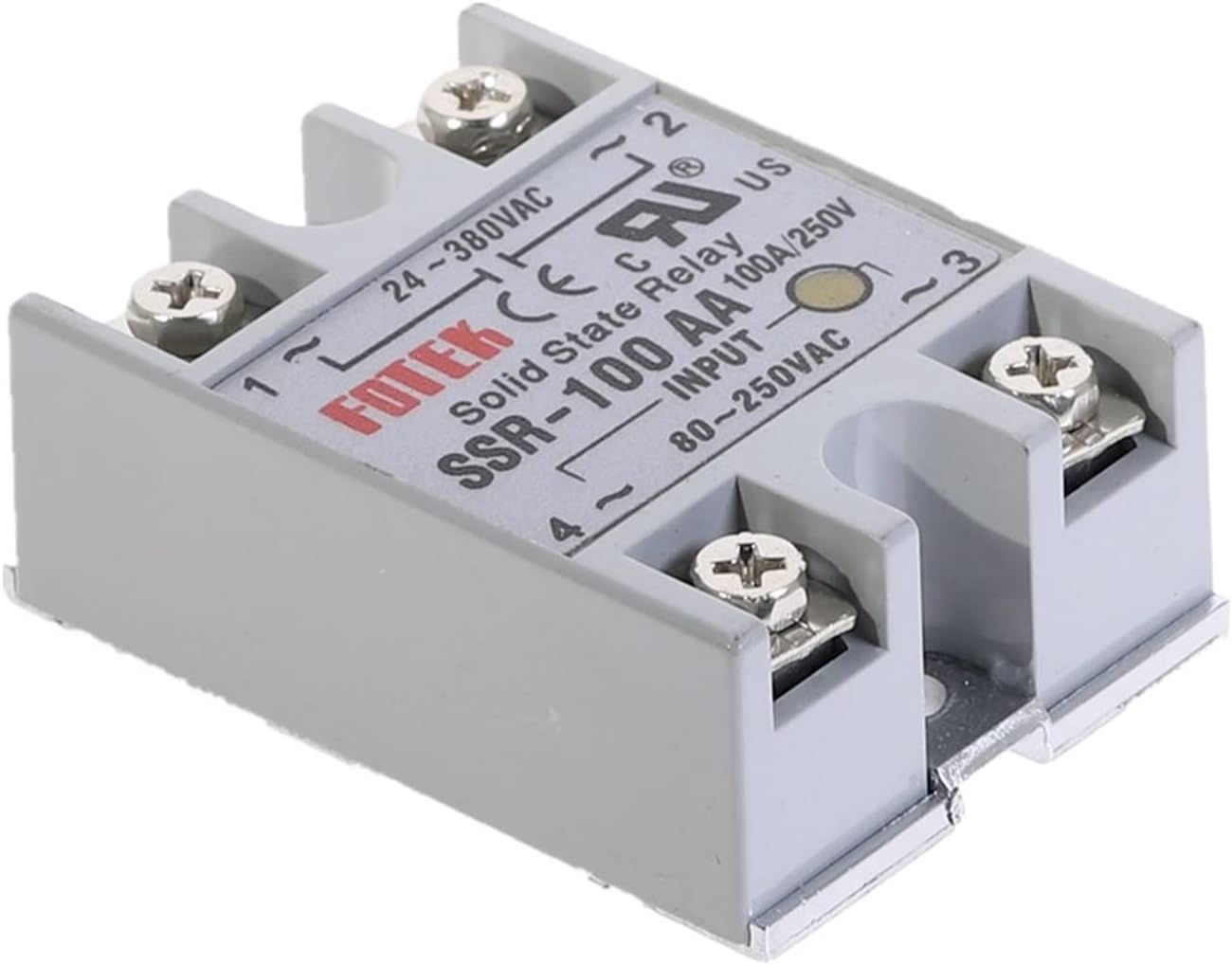 5pcs SSR-100AA 100A Solid State Relay Module 80-250V AC Input 24-380VAC