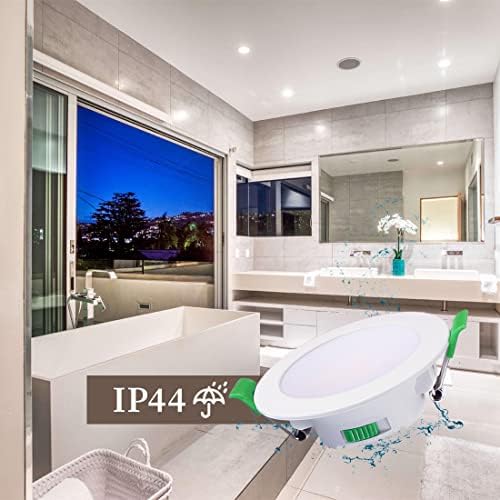 LED Downlight Dimmable 7W Recessed Ceiling Light,IP44 Waterproof Ultra Slim Spotlight 3000K Warm/4000K Neutral/5700K Cool White Adjustable for Bathroom Bedroom Living Room,4 Pack