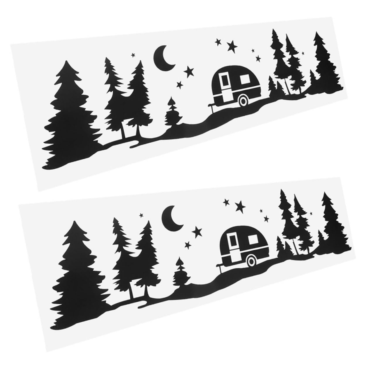 Pegatinas de Luna y Árbol para Autocaravanas TOPBATHY Calcomanías Impermeables de Pet 2piezas 8