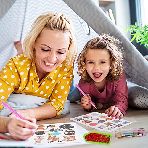 43Pcs 5D Diamond Painting Stickers Kits For Kids,Animal Diamond Painting Stickers By Numbers,Diy Diamond Art Mosaic Stickers,Art Craft Animal Stickers Painting With Diamonds For Kids Beginners #TOP5