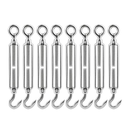 Ridoir M6 acier inoxydable : lot de 8 tendeurs durables pour charges lourdes et travaux