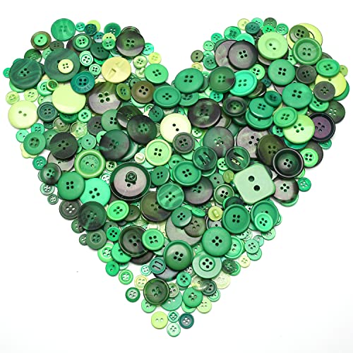 About 660 Resin Buttons Of Various Specifications, Handmade Buttons, Sewing Diy Handicraft Buttons, Hand-Painted Decorative Buttons Green Series #TOP2