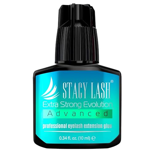 Stacy Lash Pegamento de extensión de pestañas avanzado extra fuerte Evolution (0.34 fl.oz0.3 fl oz)1 segundo seco6 semanas de retenciónadhesivo