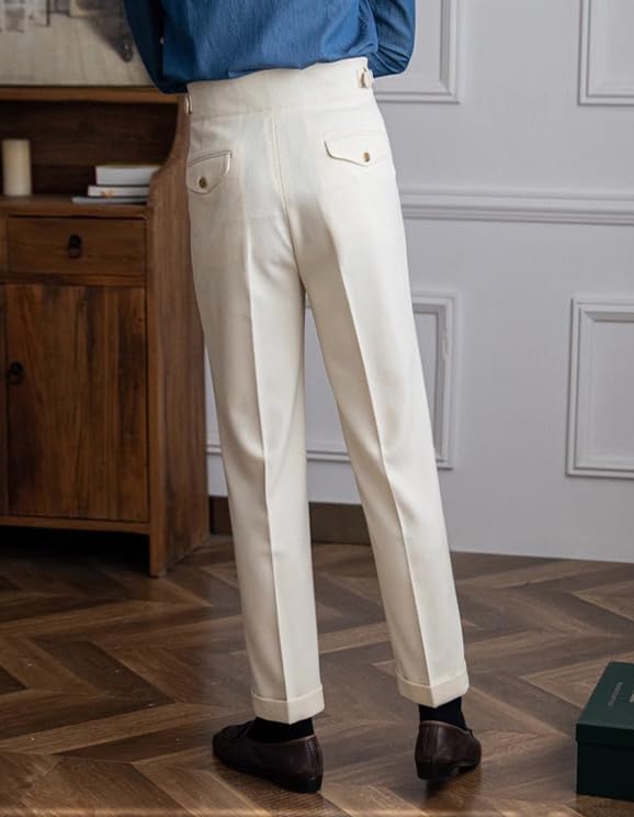 Drolia Formal Men's Slim Fit Suit Pant Mens Business Causal Trousers Classic Dress Pants2