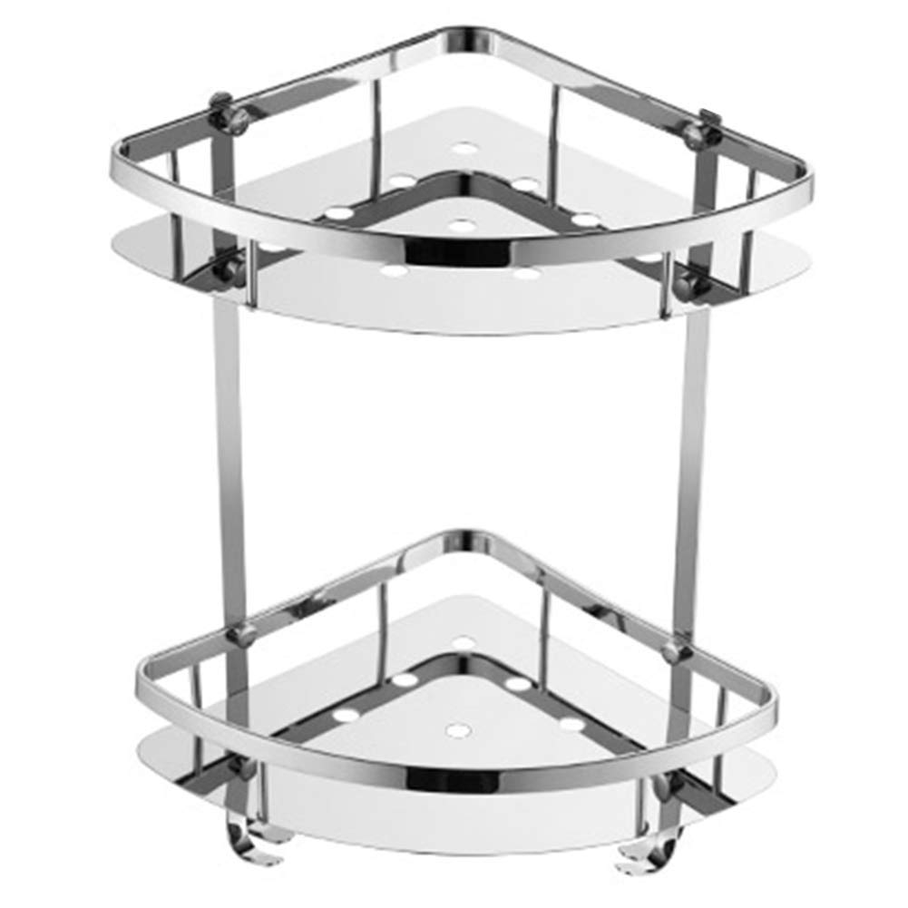 Estantes de baño exquisitos Bastidores de baño, Esquina de Ducha Cesta Triangular de Doble Capa de Acero Inoxidable Herrajes de baño Estante Colgante Estante de Esquina de baño Baño