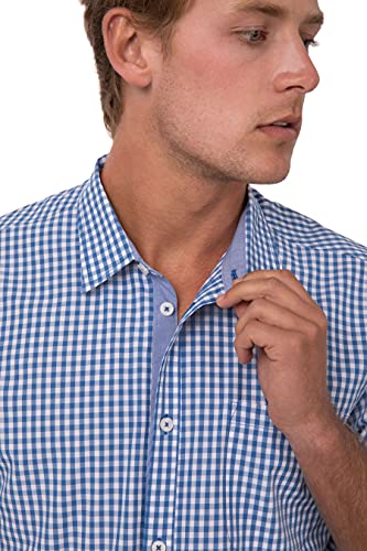 Chef Works Men's Modern Gingham Short Sleeve Dress Shirt4