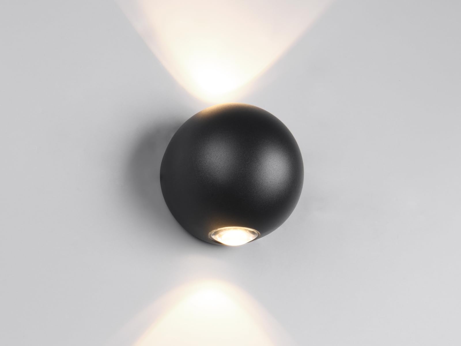 Trio Leuchten Avisio 246760232 - Lampada da parete a LED per esterni, in alluminio pressofuso, colore: Nero opaco, con 2 LED da 2 Watt