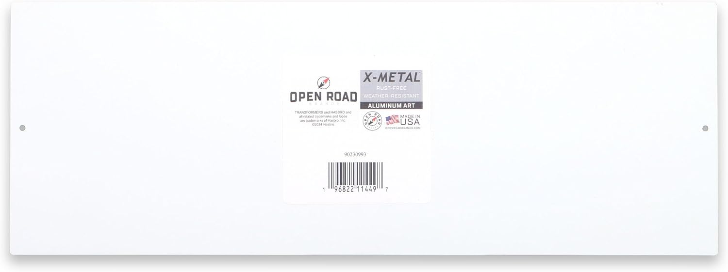Open Road Brands Hasbro Transformers Roll Out Silver Metal Sign - Fun Transformers Wall Art for Man Cave or Bedroom