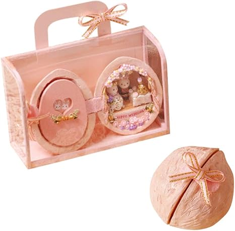 Amazon Moin Moin ドールハウス ミニチュア 手作りキット セット 日本語説明書付属 うさぎ が住む 小さな種 の おうち 手のひらサイズ 超小型 初心者向け 面白ギミック プレゼントボックス 付属 ハッピーウェディング 手芸キット 通販