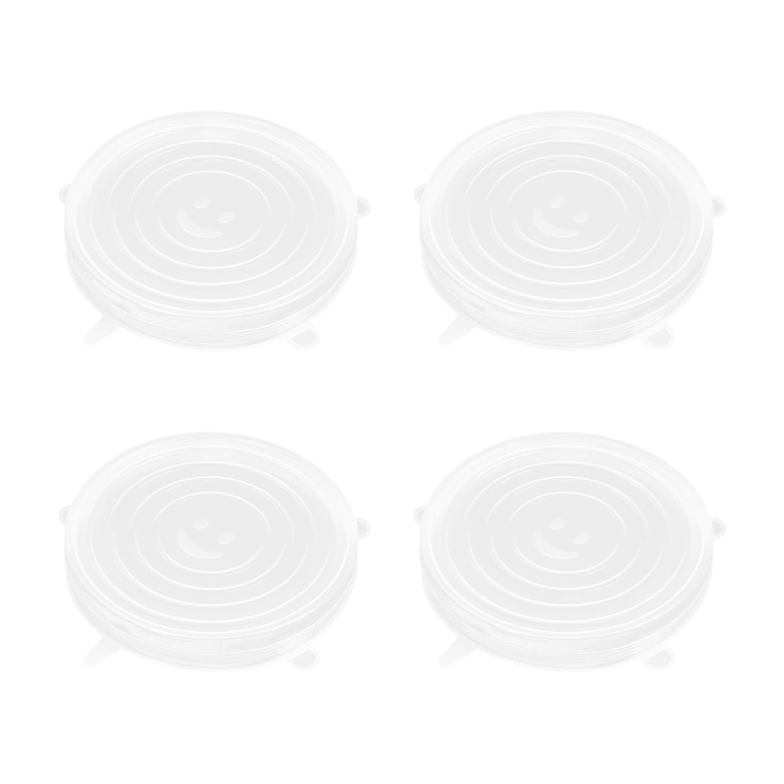 Wumuzai 18.5Cm/7.3In 4 Pack Reusable Silicone Stretch Lids, Silicone Bowl Covers For Food Storage, Universal Stretchable Lids For Containers Produce, Elastic Expandable Seal Cover, Microwave Freezer Safe