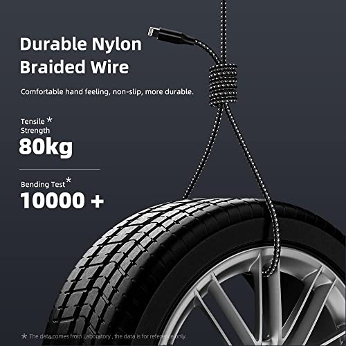 Iphone Charger Cable 3Pack 10 Ft Mfi Certified Lightning Cable Nylon Braided Iphone Cord Fast Charging Syncing Long Cord Compatible With Iphone 13 12 11 Pro Xs Max Xr X 8 And More (Blackwhite) #TOP5