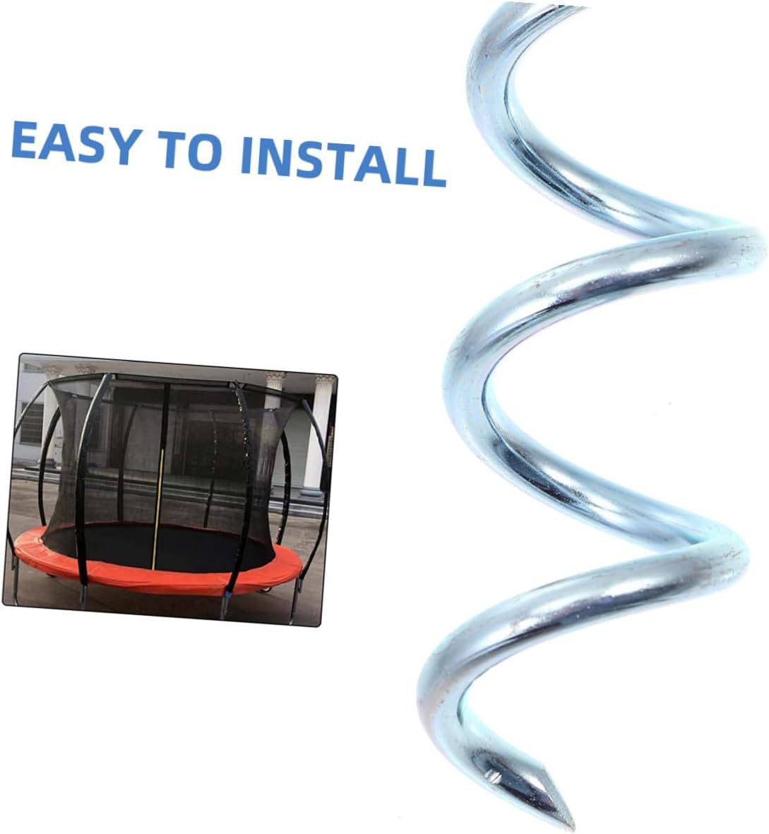 Ciieeo 4pcs Heavy-Duty Spiral Tent Stakes Iron Ground Anchors Canopy Stakes for Outdoor Camping Lawn Trampoline Dog Tie-Down Lawn Pegs