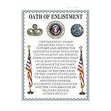 Oath Of Enlistment - U.S Military Patriotic Wall Art, This Motivational Wall Decor Poster Is An Ideal Inspirational Art For Home Decor, Bedroom Decor, Boys Room Decor, or 4th Of July, Unframed - 8x10