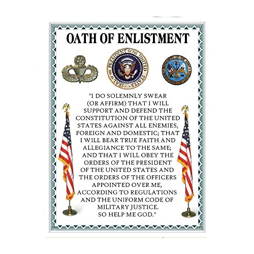Oath Of Enlistment - U.S Military Patriotic Wall Art, This Motivational Wall Decor Poster Is An Ideal Inspirational Art For Home Decor, Bedroom Decor, Boys Room Decor, or 4th Of July, Unframed - 8x10