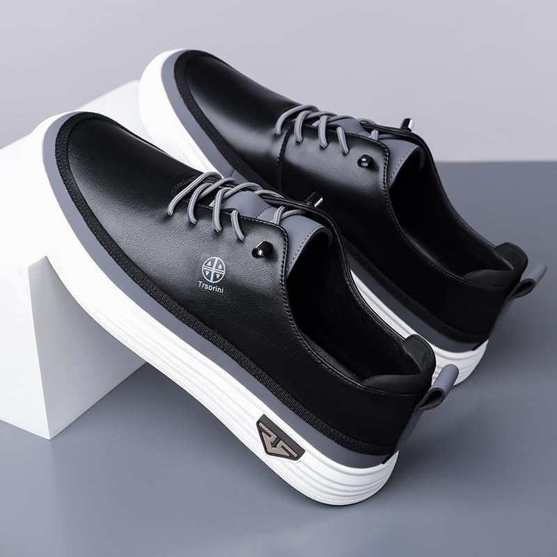 Trsorini Mens Casual Slip-on Shoes Soft Comfort Flat Loafers Breathable Lightweight Moccasin Classic Leather Men's Shoes3