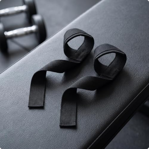 Image of Lifting Straps with Padded Wrist Loops Secure encircling Design, Heavy Duty, Grip Straps with Hook-and-Loop Fastening, for Deadlifts Standard