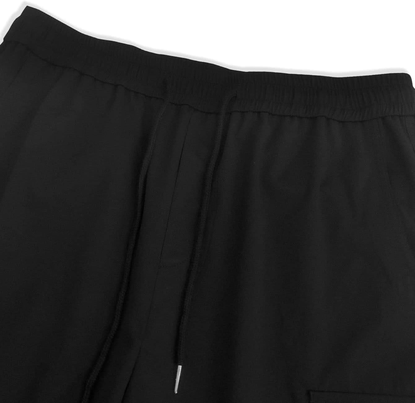 OYOANGLE Men's Casual Cargo Shorts Drawstring Shorts Twill Classic Flap Pocket Loose Fit Shorts - Image 5