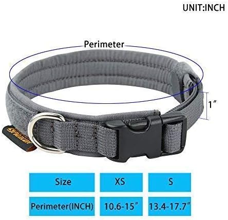 Miniatura 2 de Collar de perro de tamaño S para cachorros, correa elástica ajustable de nailon para perro, correa táctica para perros con asa