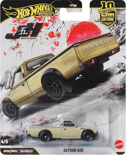 Hot Wheels Car Culture Premium 1:64 Scale Die-Cast Toy Datsun 620 with Real Riders Tires & Metal/Metal Body & Chassis, Japan Historics 5