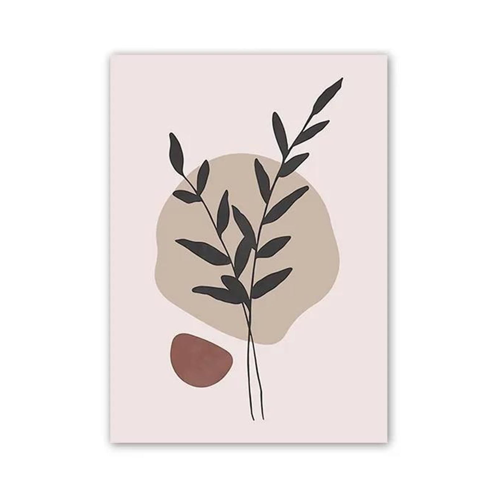 XENITE Wall Art Canvas Prints Vase Leaf Line Geometry Wall Art Canvas Painting No Frame Abstract Prints Pictures For Hotel Bar Living Room Decor(E,50x70cm)
