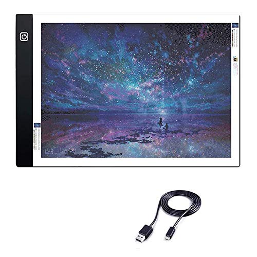 A4 Light Pad for Diamond Painting - A4 LED Light Box for Tracing USB Powered Dimmable Light Board Easy for DIY 5D Diamond Art | Vinyl Weeding | Drawing
