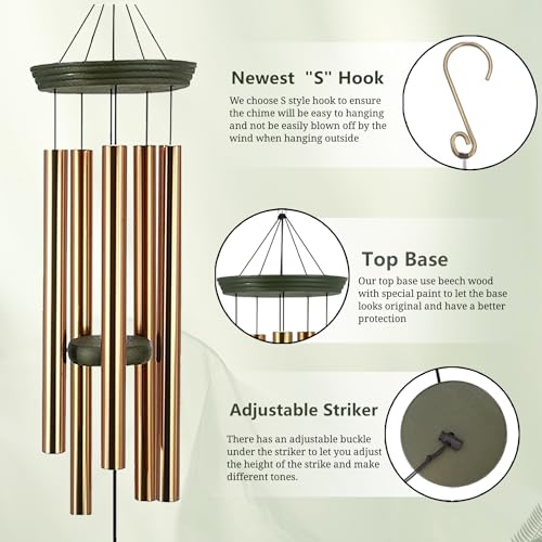 Image of Astarin Personalized Memorial Wind Chimes Gift for Loss of a Loved One,Customized Sympathy Wind Chimes,Bereavement /Memorial Gifts in Memory of Loved One Loss for Outside(Produced in Texas)