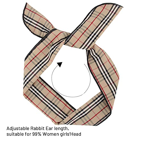 Carede Twist Bow Wire Headbands Head Wrap Retro Bowknot Polka Dot Lattice Design Rabbit Ear Wired Hairbands Hair Holder Hair Accessory For Women And Girls,Pack Of 9 #TOP1