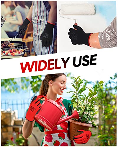Honeydak 36 Pairs Gardening Gloves For Men Women Breathable Rubber Coated Garden Gloves Men Safety Work Gloves (Red, Black) #TOP5
