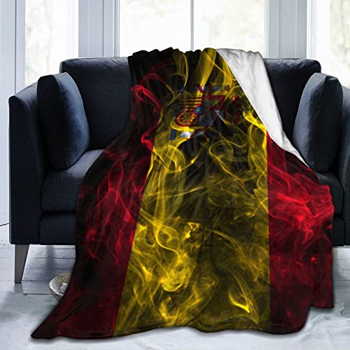 YINGD Manta de franela con estampado de bandera de España, ultra suave, acogedora, lavable para cama, sofá, 200 x 150 cm