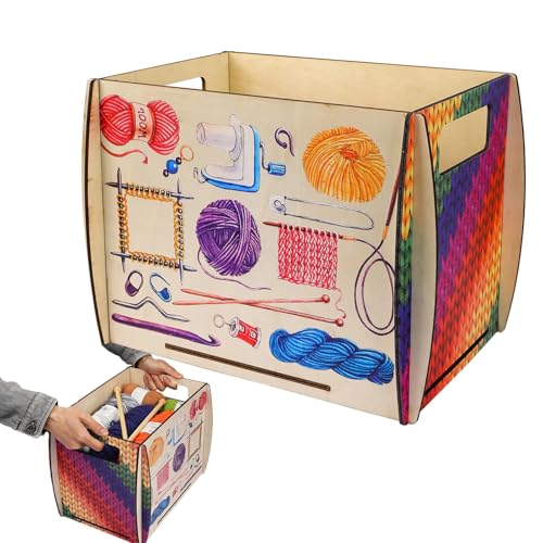 Cuenco de almacenamiento,Caja de almacenamiento multifunción de capacidad | Caja de bolas de madera para tejer y ganchos - Para Hogar Estudiante Habitación Artesanía Sala Principiantes Mujeres Adultos