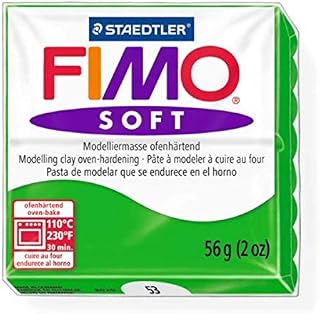 Staedtler Fimo Soft Tropical Green (53) Oven Bake Modelling Clay Moulding Polymer Block Colour 56g (1 Pack)