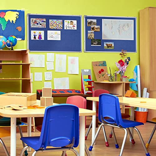 Maxtek Bulletin Board 36 X 24 Inches, Blue Pin Board Wall Mounted, Decor Cork Board For Home Office Classroom, 3 X 2 Ft Poster Board Message Pinboard, Memo Hanging Notice Board Aluminum Framed #TOP2