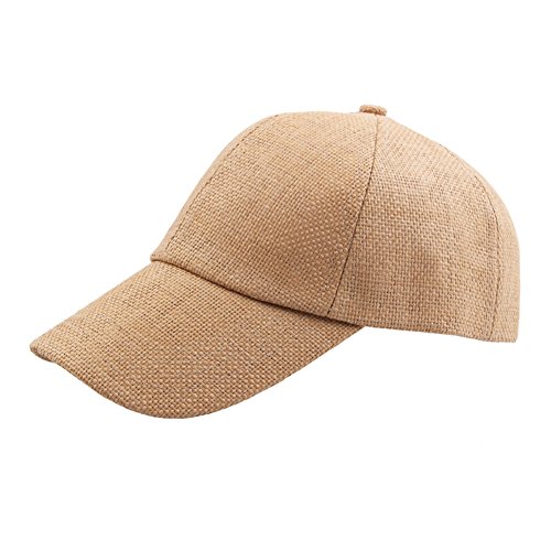 Preisvergleich Produktbild Youkara Strohhut Baseball Cap Basecap Herren Damen Baseball Kappen Baseballmütze Faltbarer Verstellbar Baseballkappe für Draussen Sport(Khaki)