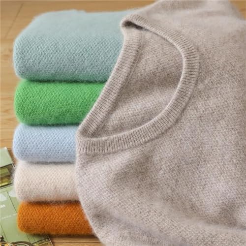 Autumn and Winter Men's Round Neck Solid Color Knitted Pullover Sweater Casual Business Cashmere Sweater2