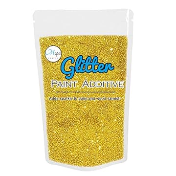 Mopa Crafts Gold Glitter Paint Crystal Additive 100g for Emulsion Paint - for use with Interior/Exterior Wall, Ceiling, Wood, Metal, Varnish, Dead Flat, Matt, Soft Sheen or Silk Paints