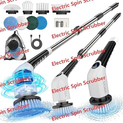 YKYI Electric Spin Scrubber,Cordless Cleaning Brush,Shower Cleani...