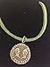 Denarius Vespa Roman Coin WC27 Collier en étain anglais fin sur cordon vert 45,7 cm Code w1