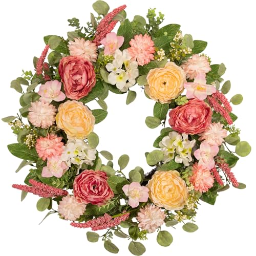 wwmira 22 Inch Spring Summer Wreath for Front...
