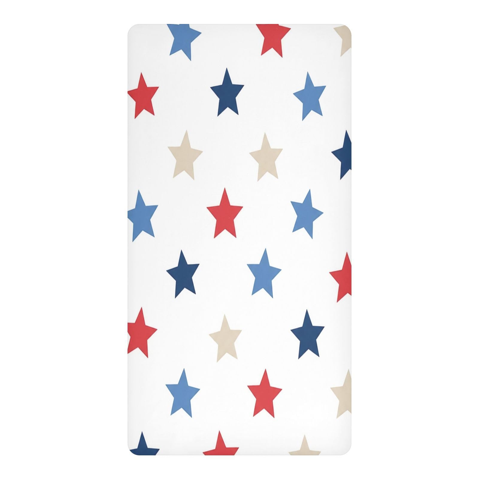 BOESI Patriotic Star Waterproof Crib Sheet,Fitted Mattress Protector